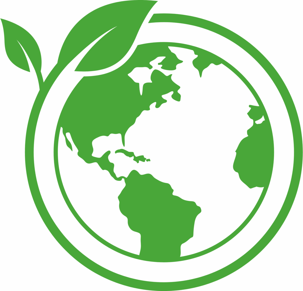 Erdsymbol mit einem grünen Kreis, der einen gesunden Umweltansatz darstellt
