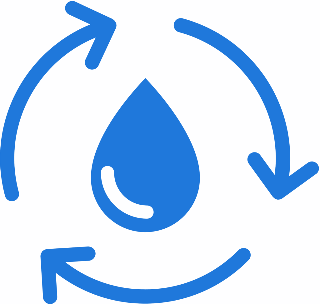 Wassertropfen mit Kreis, der Wassereinsparung darstellt