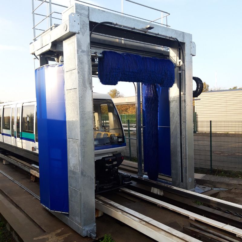 Tram wash gantry