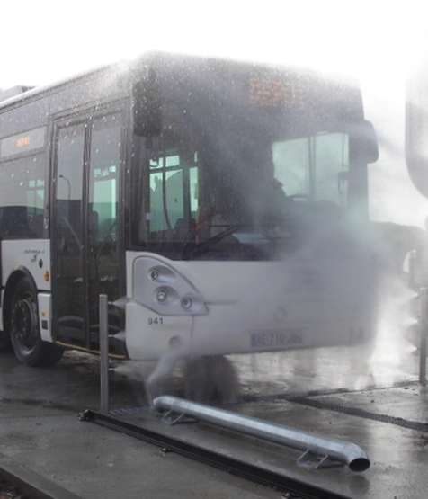 Washing chassis at the parade built by Montanier for washing buses and trucks